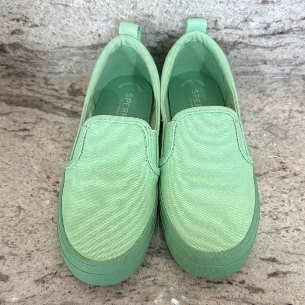 Sperry Slip-On Canvas Shoes in Mint Green